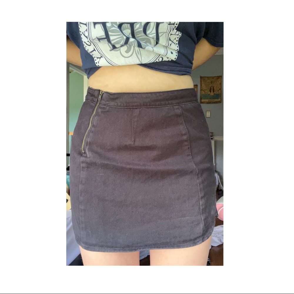 Pacsun Zip-Up Black Jean Skirt 28” waist size 5